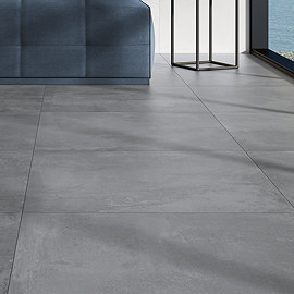 Lorita Dark Grey Concrete Effect Tiles - 600 x 600mm