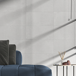 Lorita Light Grey Concrete Effect Tiles - 300 x 600mm