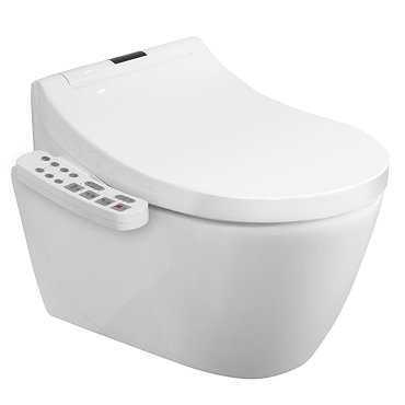 Loxley Wall Hung Smart Toilet with Bidet Wash Function, Heated Seat + Dryer  Profile Large Image