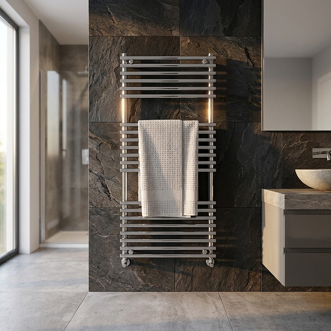 Luca Designer Heated Towel Rail 500 x 1200mm - Chrome