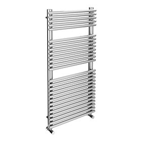 Luca Designer Heated Towel Rail 600 x 1190mm - Chrome Large Image