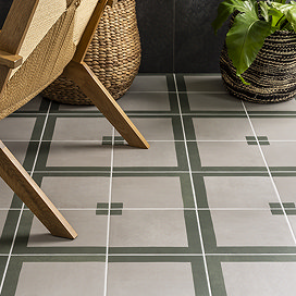 Lucan Concrete Effect Green Wall and Floor Tiles - 225 x 225mm