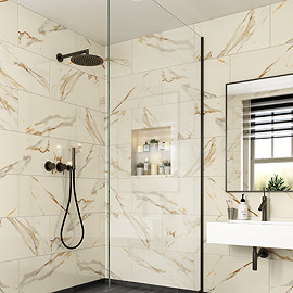 Lucian Calacatta Gold Marble Effect Wall Tiles - 300 x 600mm