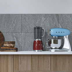 Lucille Dark Grey Stone Effect Wall and Floor Tiles - 304 x 608mm
