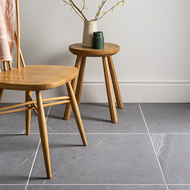 Lucille Dark Grey Stone Effect Wall and Floor Tiles - 608 x 608mm