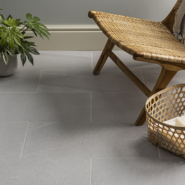 Lucille Light Grey Stone Effect Wall and Floor Tiles - 304 x 608mm