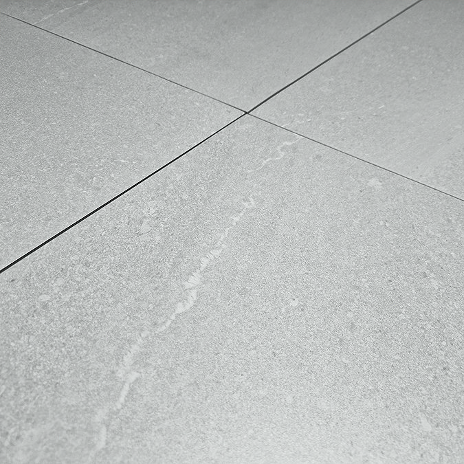 Lucille Light Grey Stone Effect Wall and Floor Tiles - 608 x 608mm