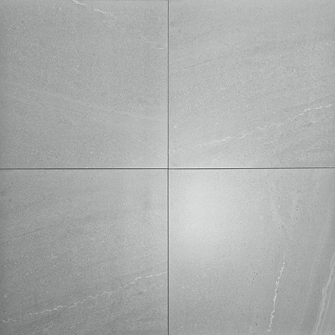 Lucille Light Grey Stone Effect Wall and Floor Tiles - 608 x 608mm