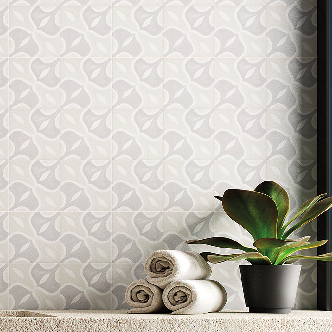 Lucy Beige Patterned Wall & Floor Tiles 150 x 150mm