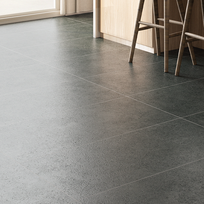 Lumina Dark Grey Terrazzo Effect Rectified Wall & Floor Tiles - 600 x 600mm