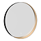 Luna Matt Black & Brushed Bronze 800mm Circular LED Backlit Mirror with Demister, Touch Control & Colour Changing Light