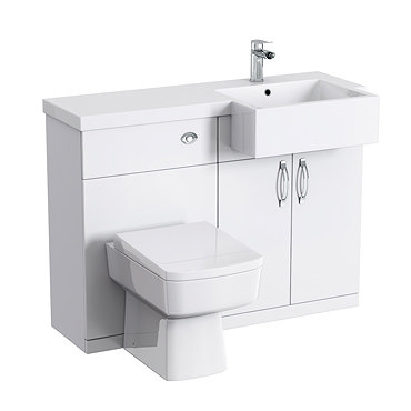 Luna Square Modern Combination Unit - Right Hand Profile Large Image