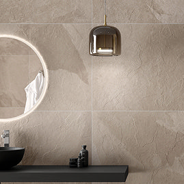 Lunara Beige Stone Effect Tiles - 600 x 600mm