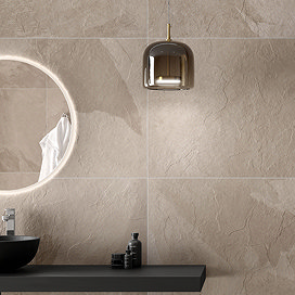 Lunara Beige Stone Effect Tiles - 600 x 600mm