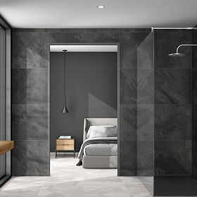 Lunara Graphite Stone Effect Tiles - 600 x 600mm