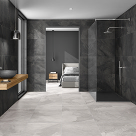 Lunara Large Format Indoor White Stone Effect Tiles - 600 x 1200mm