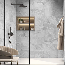 Lunara White Stone Effect Tiles - 300 x 600mm