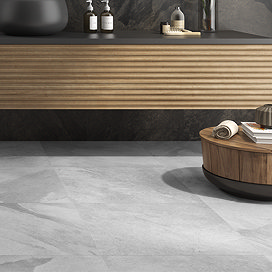 Lunara White Stone Effect Tiles - 600 x 600mm