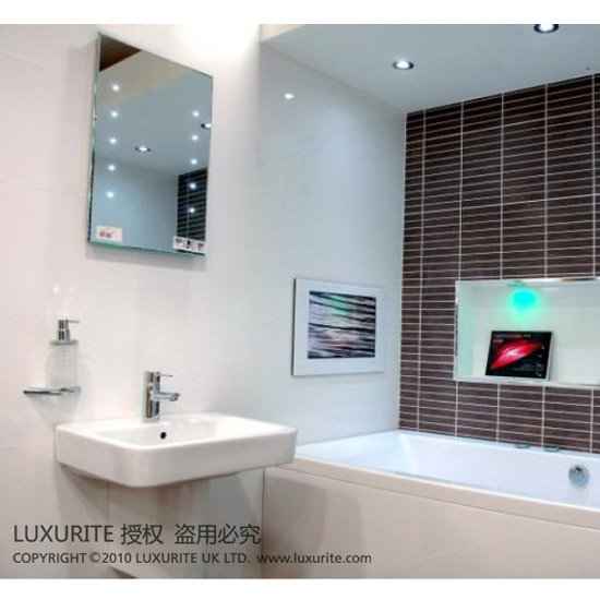 Luxurite - Waterproof LCD Televison - Pearl White Frame - Various Size Options Standard Large Image