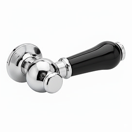 Chatsworth Ceramic Cistern Lever - Black & Chrome