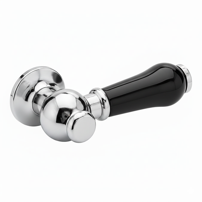 Chatsworth Ceramic Cistern Lever - Black & Chrome