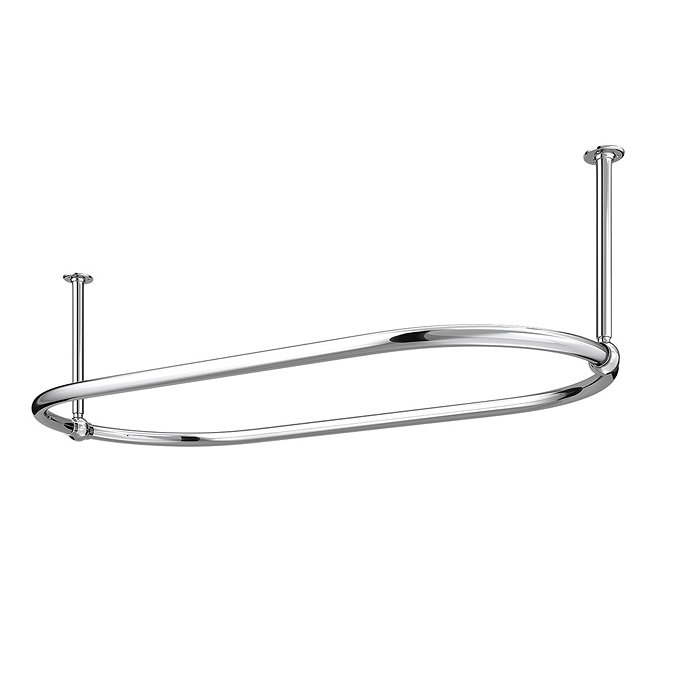 Chatsworth Luxury Oval Chrome Plated 1110mm x 650mm Racetrack Shower Curtain Rail  Profile Large Ima