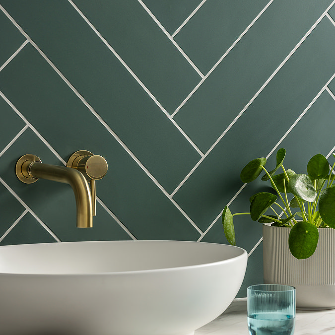 Lyndon Matt Dark Green Porcelain Wall and Floor Tiles - 99 x 492mm
