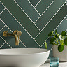 Lyndon Matt Dark Green Porcelain Wall and Floor Tiles - 99 x 492mm