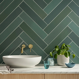 Lyndon Matt Dark Green Porcelain Wall and Floor Tiles - 99 x 492mm