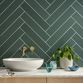 Lyndon Matt Dark Green Porcelain Wall and Floor Tiles - 99 x 492mm