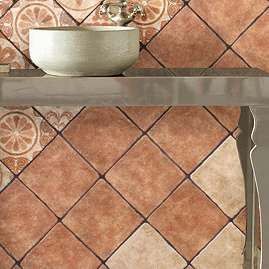 Lytham Rustic Brown Stone Effect Wall & Floor Tiles - 200 x 200mm