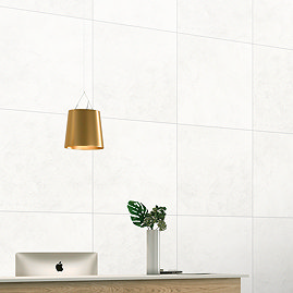 Madalena White Concrete Effect Wall & Floor Tiles - 600 x 600mm