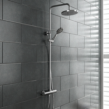Madrid Luxury Round Thermostatic Shower - Chrome Profile Large Image