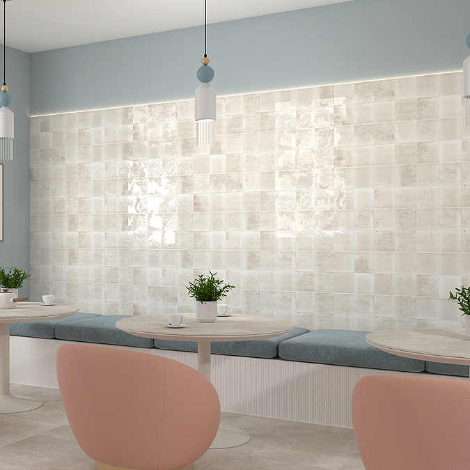 Maenza Gloss White Rustic Wall Tiles - 316 x 600mm