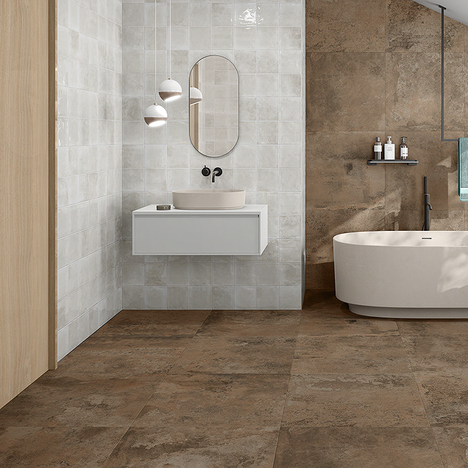 Maenza Gloss White Rustic Wall Tiles - 316 x 600mm