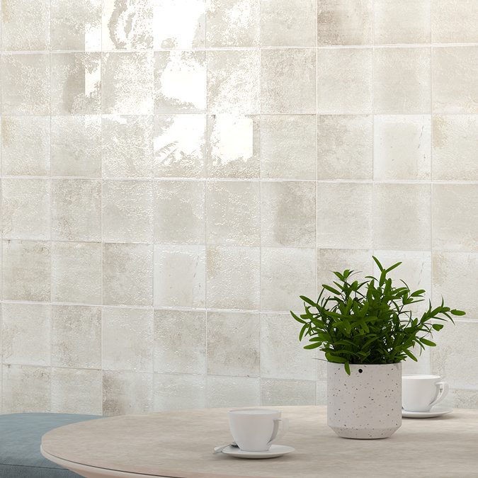 Maenza Gloss White Rustic Wall Tiles - 316 x 600mm