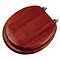 Solid Wood Mahogany Toilet Seat with Chrome Effect Hinges - 1604017 Large Image