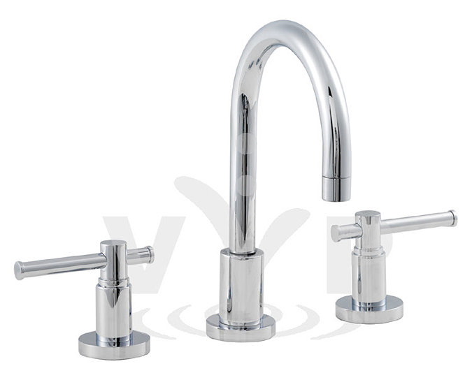 Maine Lever 3 Tap Hole Deck Mounted Basin Mixer Large Image
