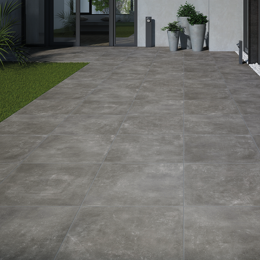 Makira Outdoor Dark Grey Floor Tiles - 600 x 600mm