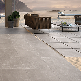 Makira Outdoor Light Grey Floor Tiles - 600 x 600mm