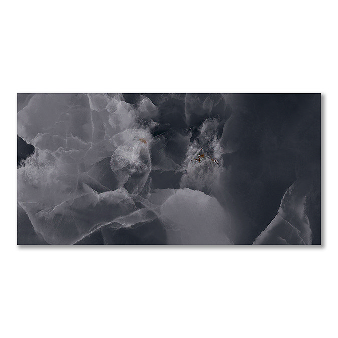Malavita Polished Black Onyx Marble Effect Wall and Floor Tiles - 300 x 600mm