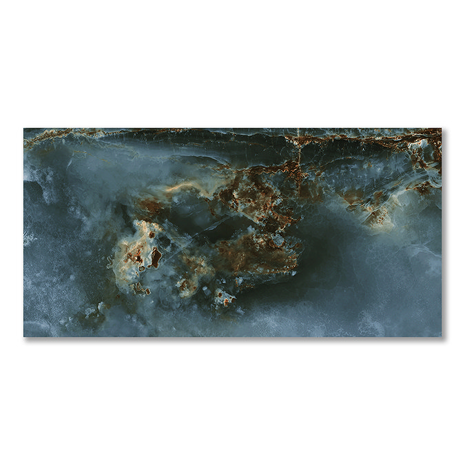 Malavita Polished Blue Onyx Marble Effect Wall and Floor Tiles - 300 x 600mm