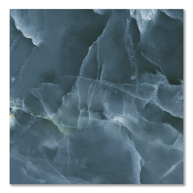 Malavita Polished Blue Onyx Marble Effect Wall and Floor Tiles - 600 x 600mm