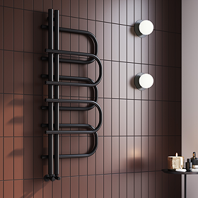 Malmo Designer Radiator 1200 x 500 Matt Black