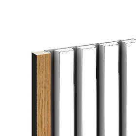 Malmo Oak & Black Slatted Wall Panel End Trim - Grooved
