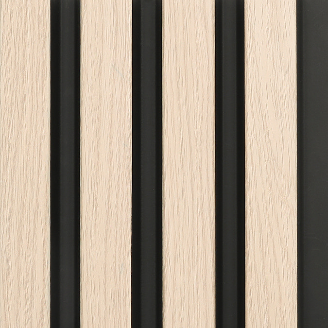 Malmo Oak & Black Waterproof Slatted Wood Effect Wall Panels 2400 x 170mm (Pack of 3)