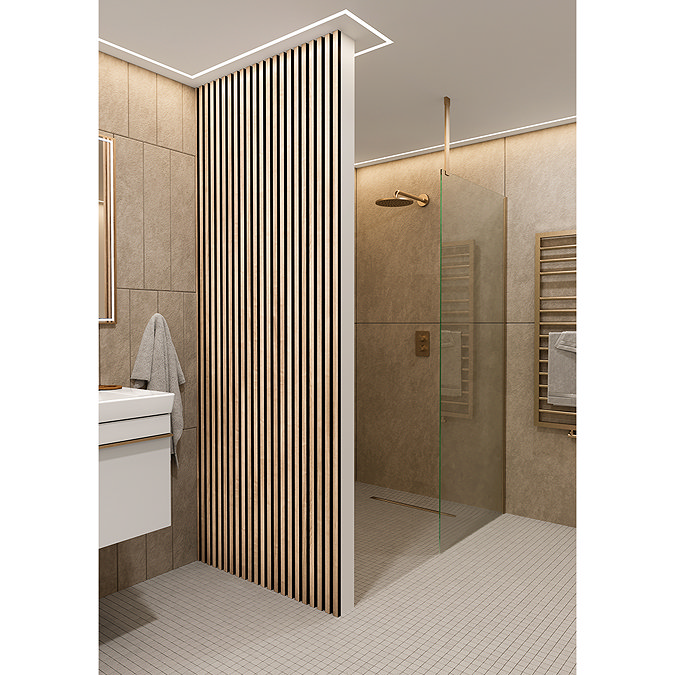 Malmo Oak & Black Waterproof Slatted Wood Effect Wall Panels 2400 x 170mm (Pack of 3)