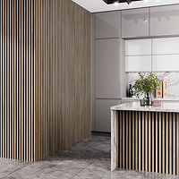 Malmo Oak & Black Waterproof Slatted Wood Effect Wall Panels 2400 x 170mm (Pack of 3)