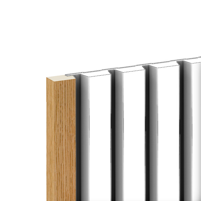 Malmo Oak Slatted Wall Panel End Trim - Grooved