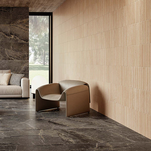 Malmo Slatted Wood Effect Wall Tiles 315 x 100mm